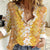 Hawaiian Lei Day Women Casual Shirt Gold Hibiscus Flowers Lei Art