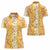 Hawaiian Lei Day Women Polo Shirt Gold Hibiscus Flowers Lei Art