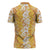 Hawaiian Lei Day Zipper Polo Shirt Gold Hibiscus Flowers Lei Art - Polynesian Pride