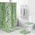 Hawaiian Lei Day Bathroom Set Green Hibiscus Flowers Lei Art - Polynesian Pride