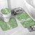 Hawaiian Lei Day Bathroom Set Green Hibiscus Flowers Lei Art - Polynesian Pride
