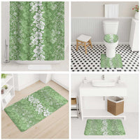 Hawaiian Lei Day Bathroom Set Green Hibiscus Flowers Lei Art - Polynesian Pride