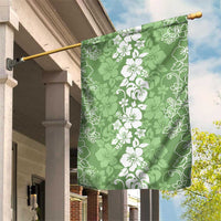 Hawaiian Lei Day Garden Flag Green Hibiscus Flowers Lei Art