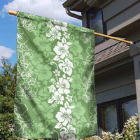 Hawaiian Lei Day Garden Flag Green Hibiscus Flowers Lei Art