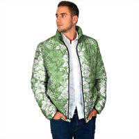 Hawaiian Lei Day Padded Jacket Green Hibiscus Flowers Lei Art - Polynesian Pride