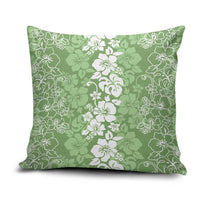 Hawaiian Lei Day Pillow Cover Green Hibiscus Flowers Lei Art - Polynesian Pride