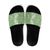 Hawaiian Lei Day Slide Sandals Green Hibiscus Flowers Lei Art - Polynesian Pride