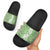 Hawaiian Lei Day Slide Sandals Green Hibiscus Flowers Lei Art - Polynesian Pride