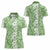 Hawaiian Lei Day Women Polo Shirt Green Hibiscus Flowers Lei Art