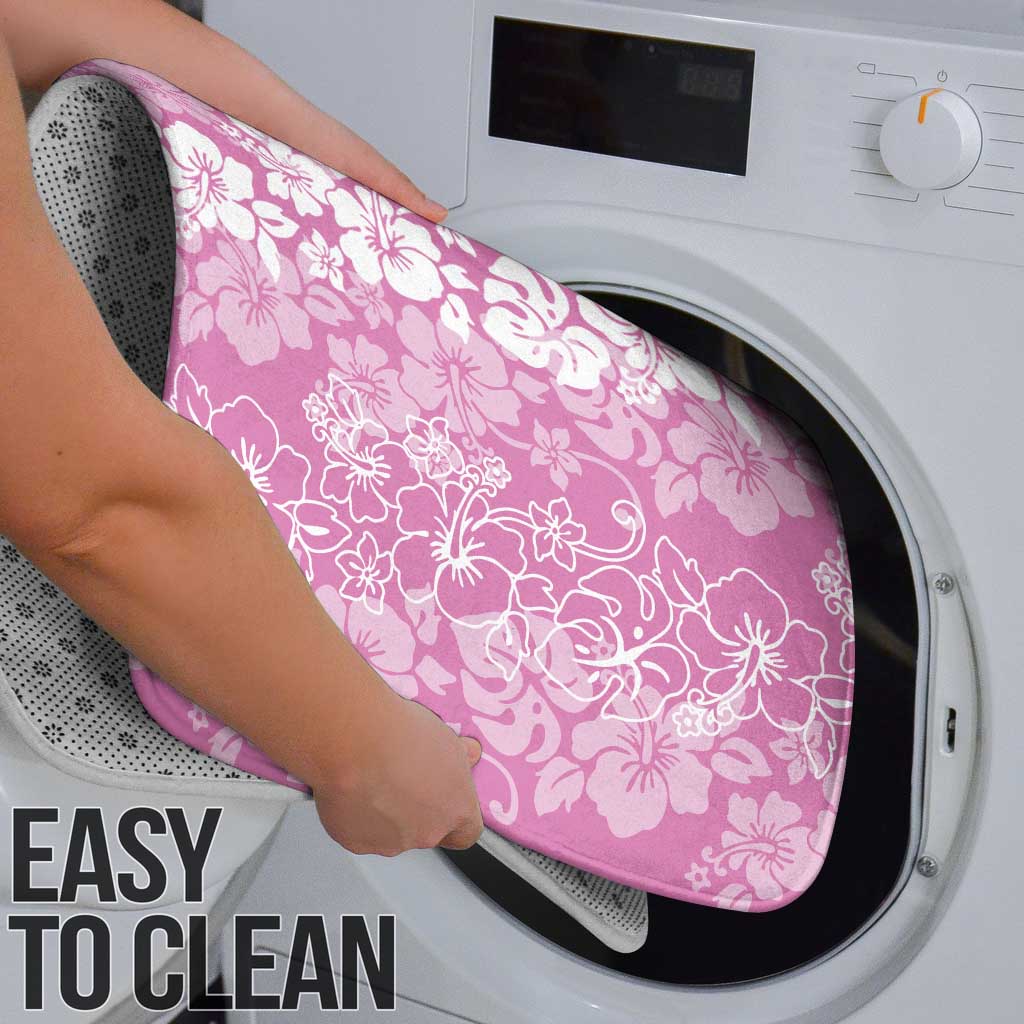 Hawaiian Lei Day Bathroom Set Pink Hibiscus Flowers Lei Art - Polynesian Pride