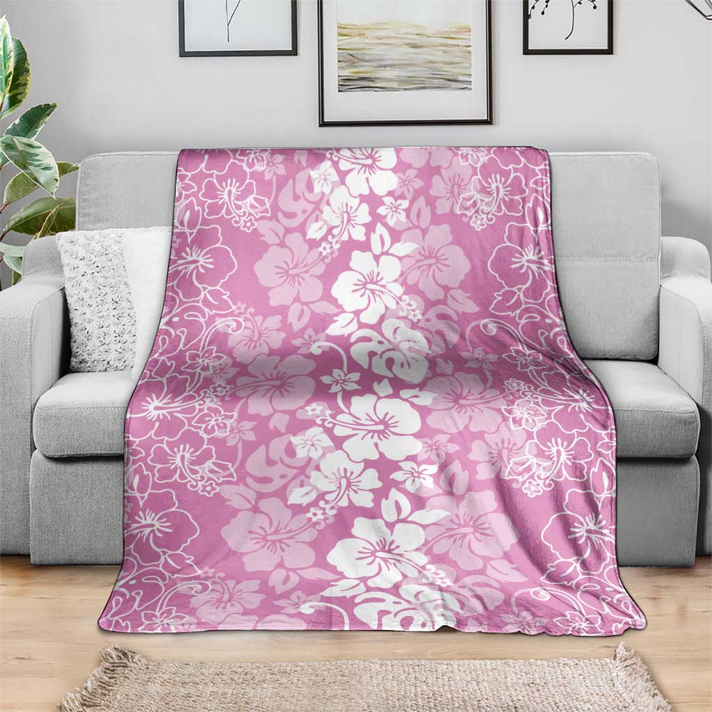 Hawaiian Lei Day Blanket Pink Hibiscus Flowers Lei Art