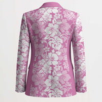 Hawaiian Lei Day Blazer Pink Hibiscus Flowers Lei Art - Polynesian Pride