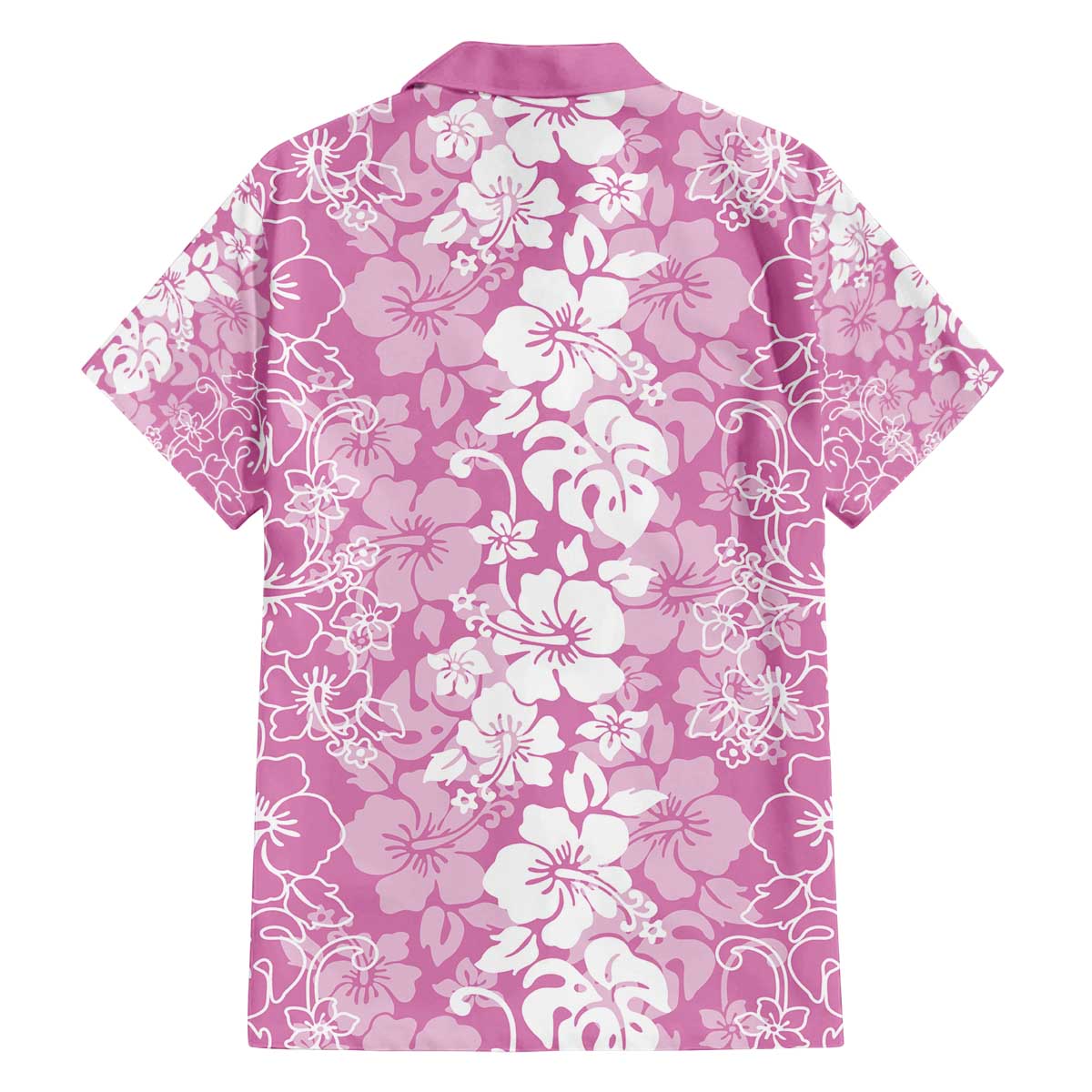 Hawaiian Lei Day Family Matching Off The Shoulder Long Sleeve Dress and Hawaiian Shirt Pink Hibiscus Flowers Lei Art