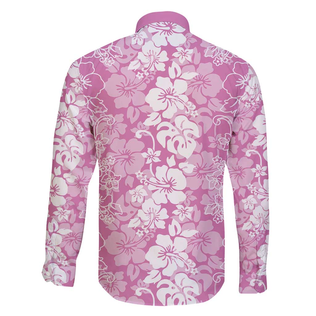 Hawaiian Lei Day Family Matching Summer Maxi Dress and Hawaiian Shirt Pink Hibiscus Flowers Lei Art