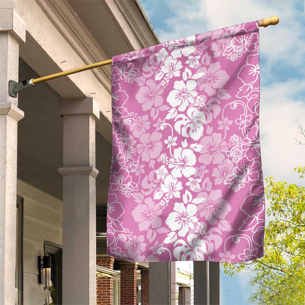 Hawaiian Lei Day Garden Flag Pink Hibiscus Flowers Lei Art