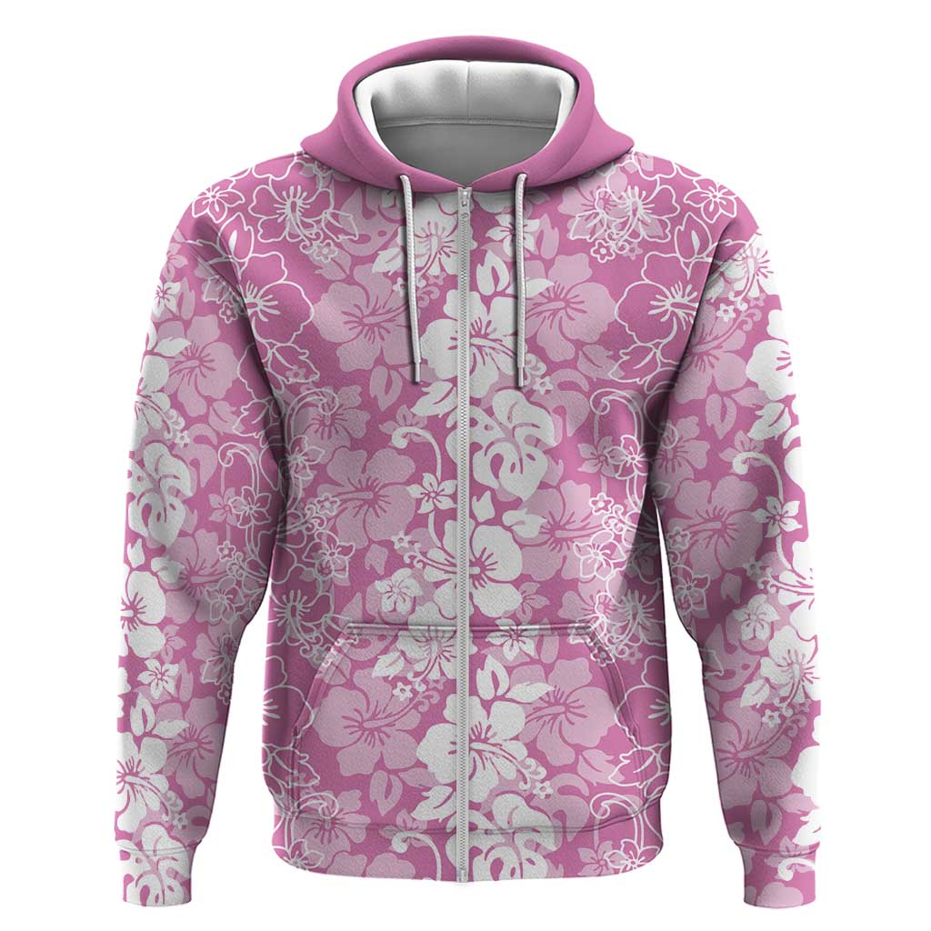 Hawaiian Lei Day Hoodie Pink Hibiscus Flowers Lei Art