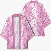 Hawaiian Lei Day Kimono Pink Hibiscus Flowers Lei Art - Polynesian Pride