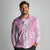 Hawaiian Lei Day Long Sleeve Polo Shirt Pink Hibiscus Flowers Lei Art
