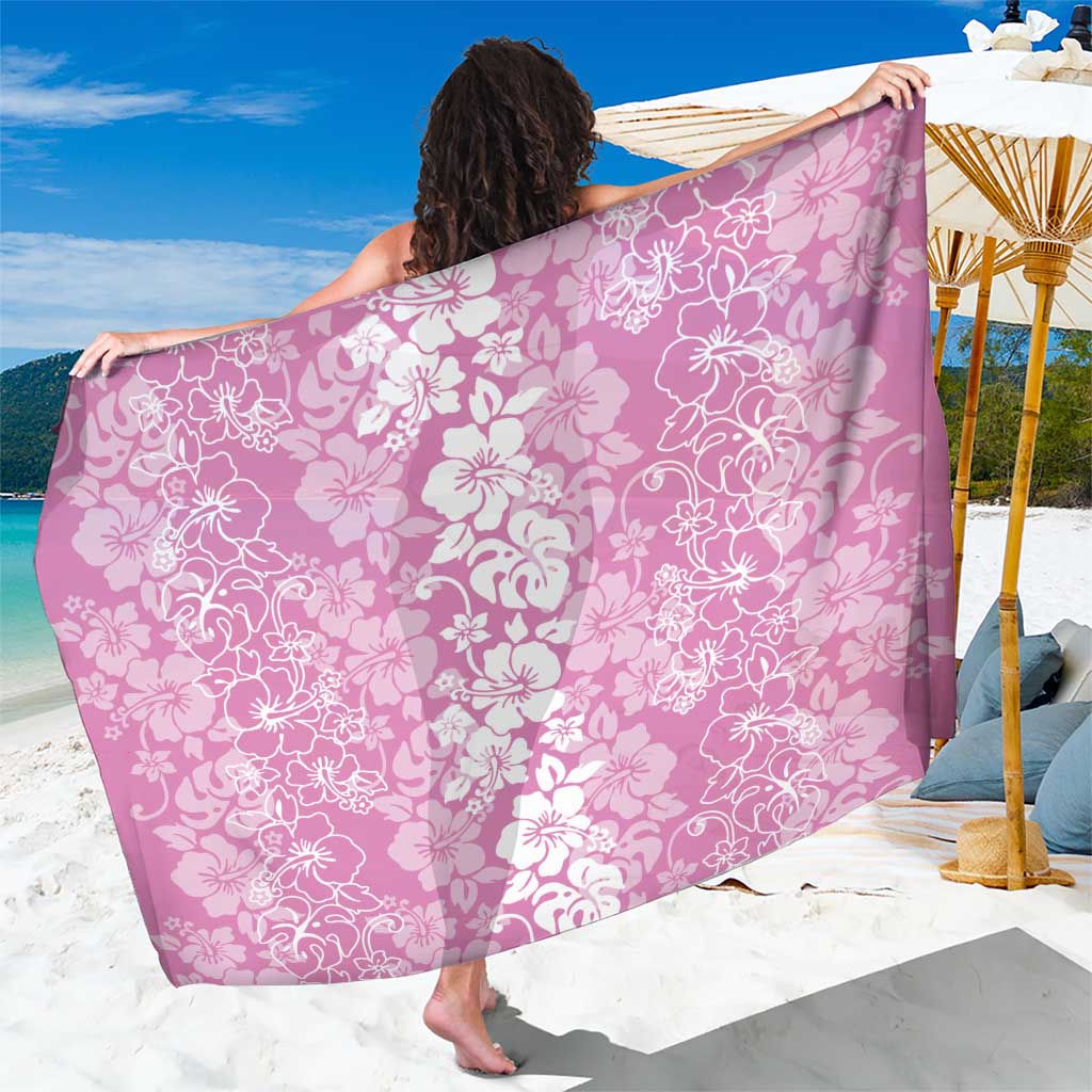 Hawaiian Lei Day Sarong Pink Hibiscus Flowers Lei Art