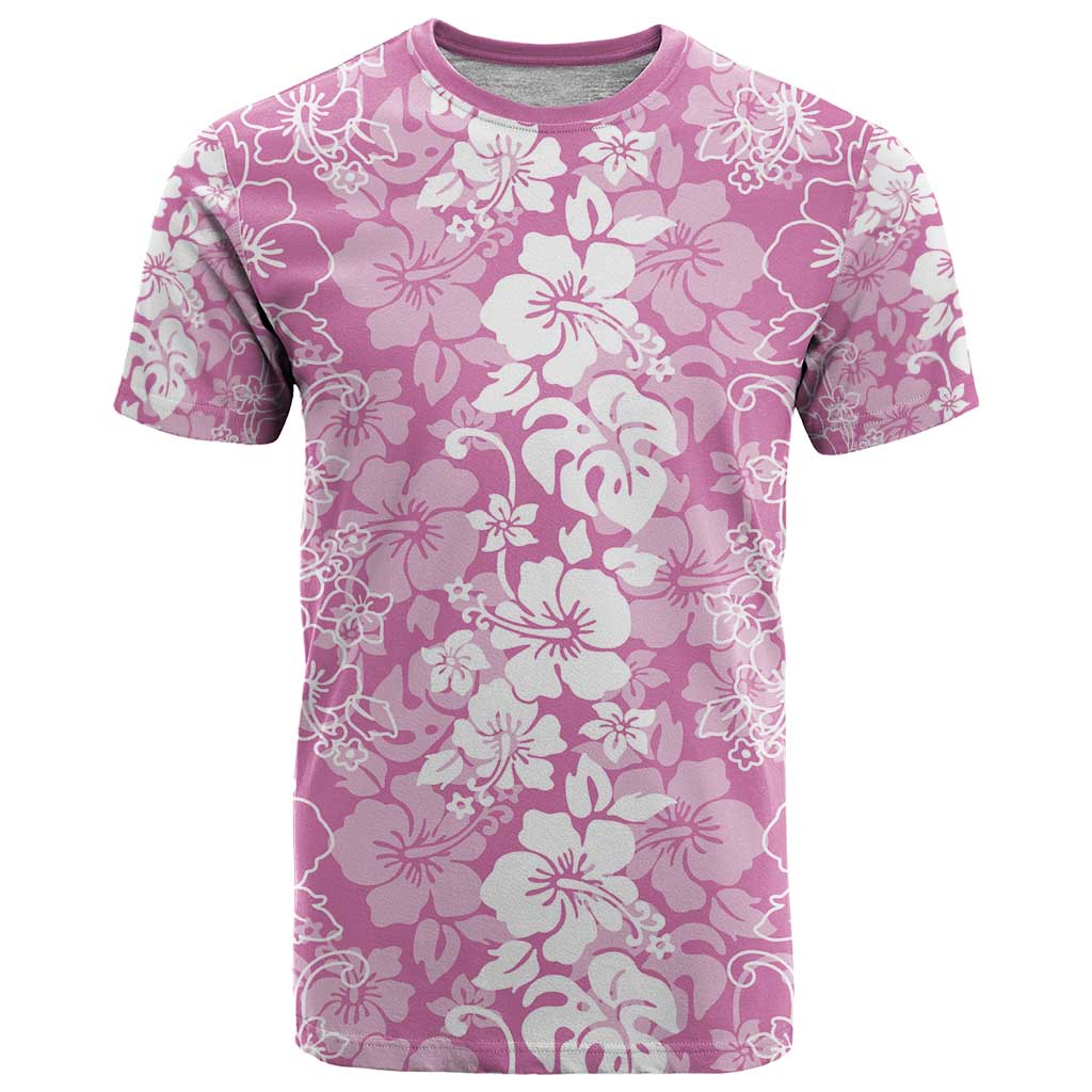 Hawaiian Lei Day T Shirt Pink Hibiscus Flowers Lei Art