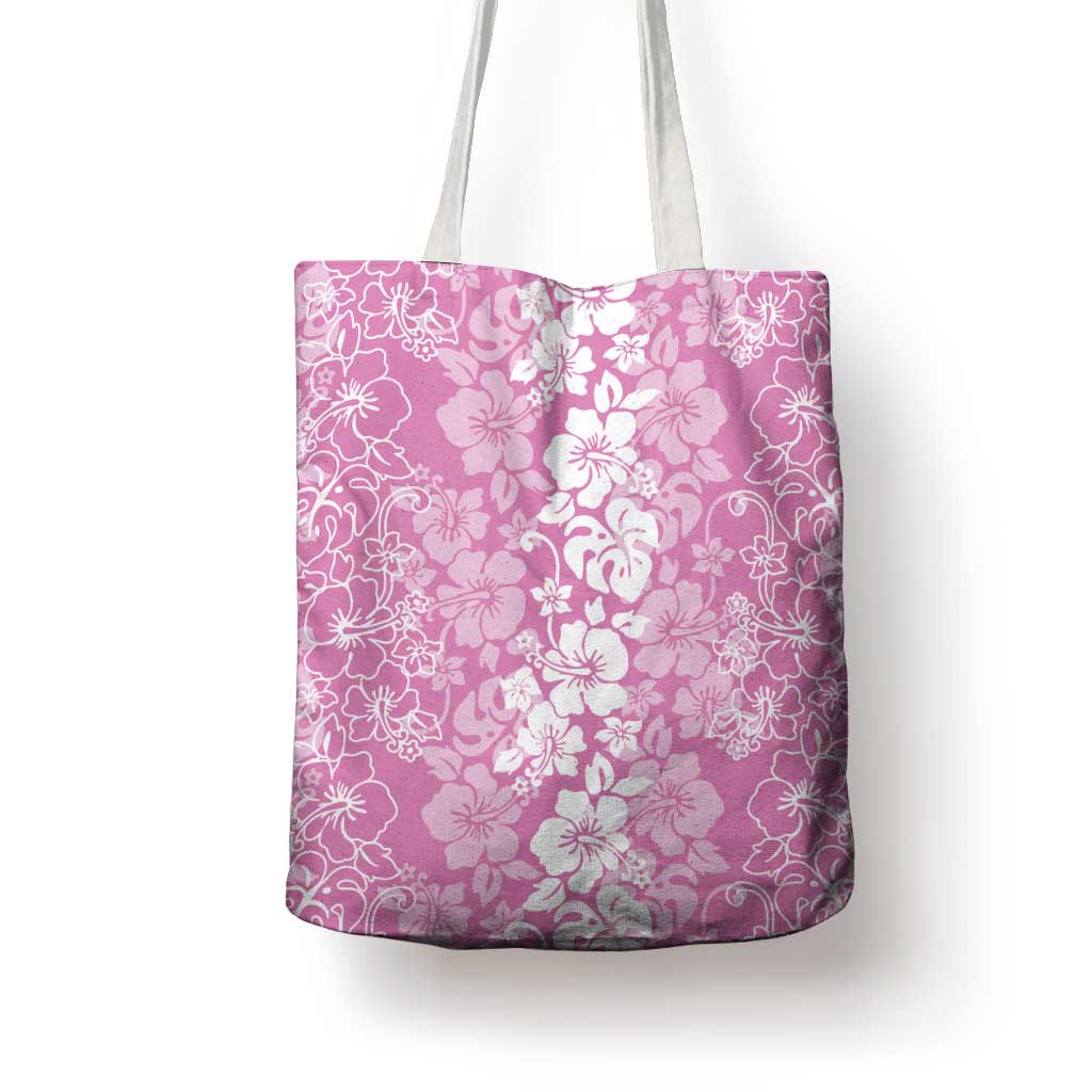 Hawaiian Lei Day Tote Bag Pink Hibiscus Flowers Lei Art - Polynesian Pride