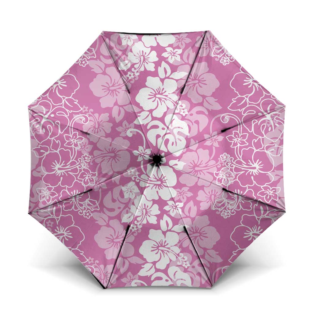 Hawaiian Lei Day Umbrella Pink Hibiscus Flowers Lei Art - Polynesian Pride