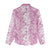 Hawaiian Lei Day Women Casual Shirt Pink Hibiscus Flowers Lei Art