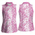 Hawaiian Lei Day Women Sleeveless Polo Shirt Pink Hibiscus Flowers Lei Art