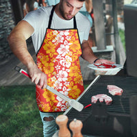 Hawaiian Lei Day Apron Red Hibiscus Flowers Lei Art - Polynesian Pride