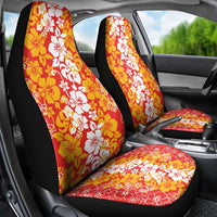 Hawaiian Lei Day Car Seat Cover Red Hibiscus Flowers Lei Art