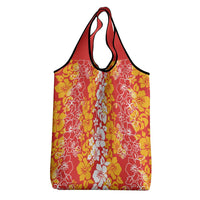 Hawaiian Lei Day Grocery Bag Red Hibiscus Flowers Lei Art LT9 - Polynesian Pride