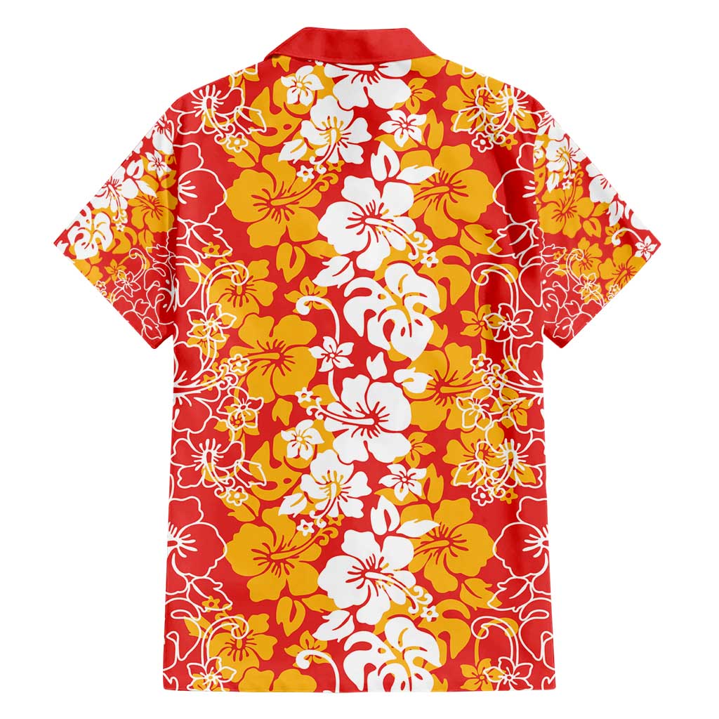 Hawaiian Lei Day Hawaiian Shirt Red Hibiscus Flowers Lei Art