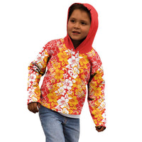 Hawaiian Lei Day Kid Hoodie Red Hibiscus Flowers Lei Art