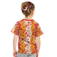 Hawaiian Lei Day Kid T Shirt Red Hibiscus Flowers Lei Art