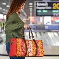 Hawaiian Lei Day Travel Bag Red Hibiscus Flowers Lei Art - Polynesian Pride
