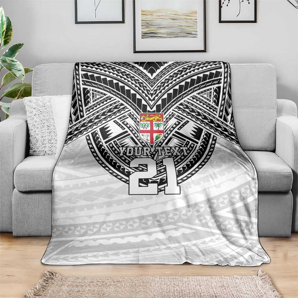 Flying Fijians Pacific Fiji Rugby Custom Blanket Polynesian Pattern