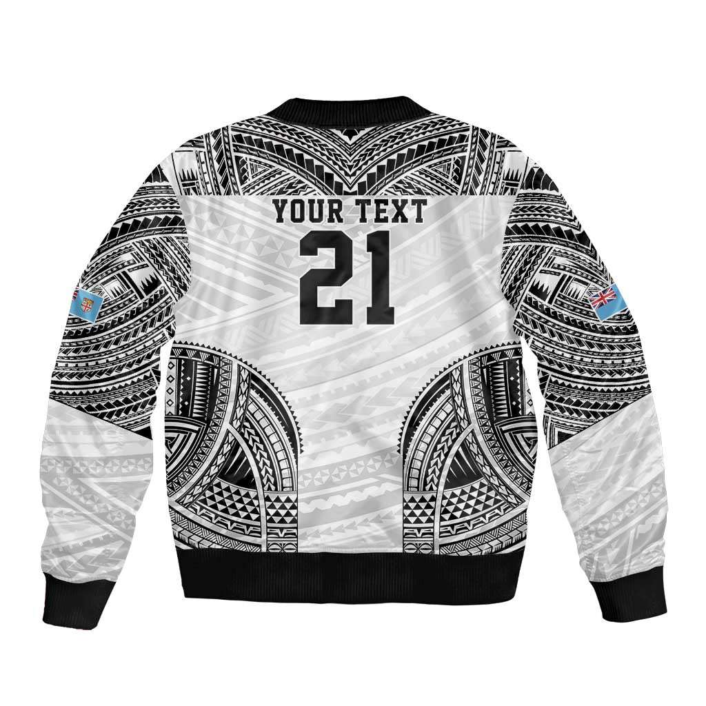 Flying Fijians Pacific Fiji Rugby Custom Bomber Jacket Polynesian Pattern