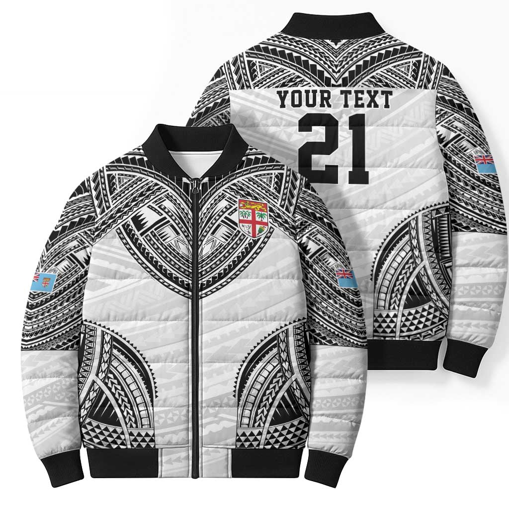 Flying Fijians Pacific Fiji Rugby Custom Bomber Puffer Jacket Polynesian Pattern - Polynesian Pride