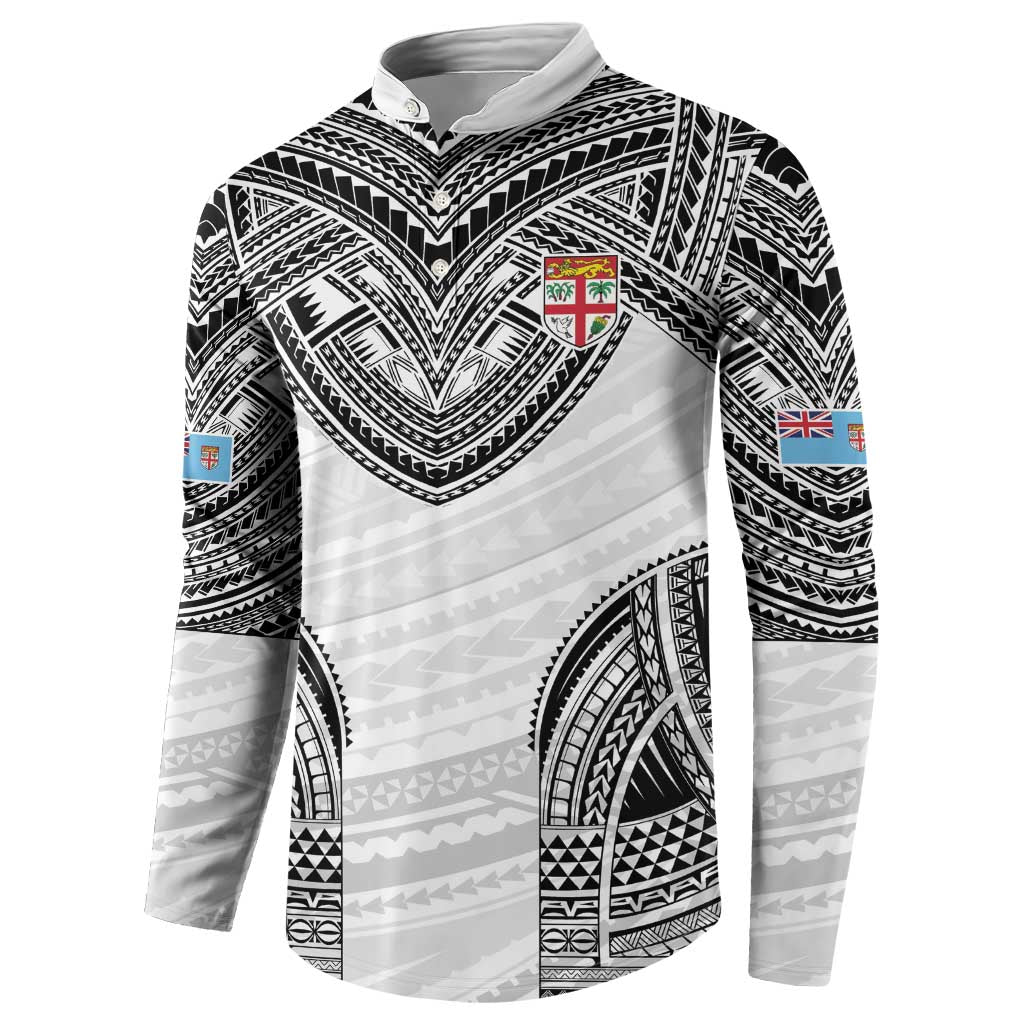 Flying Fijians Pacific Fiji Rugby Custom Button Sweatshirt Polynesian Pattern
