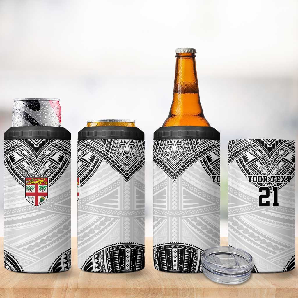 Flying Fijians Pacific Fiji Rugby Custom 4 in 1 Can Cooler Tumbler Polynesian Pattern