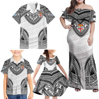 Flying Fijians Pacific Fiji Rugby Custom Family Matching Off Shoulder Maxi Dress and Hawaiian Shirt Polynesian Pattern