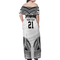 Flying Fijians Pacific Fiji Rugby Custom Family Matching Off Shoulder Maxi Dress and Hawaiian Shirt Polynesian Pattern