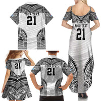 Flying Fijians Pacific Fiji Rugby Custom Family Matching Summer Maxi Dress and Hawaiian Shirt Polynesian Pattern