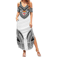 Flying Fijians Pacific Fiji Rugby Custom Family Matching Summer Maxi Dress and Hawaiian Shirt Polynesian Pattern