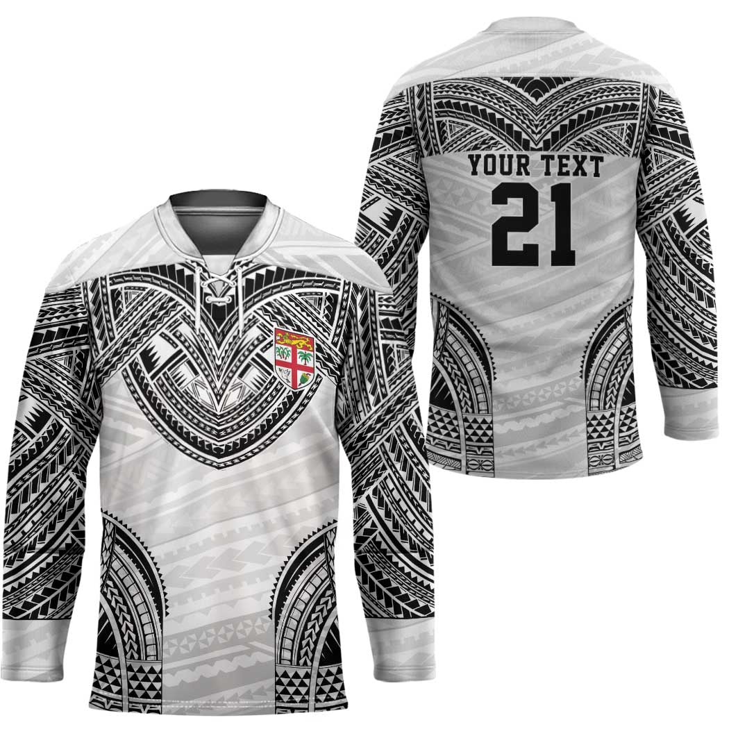 Flying Fijians Pacific Fiji Rugby Custom Hockey Jersey Polynesian Pattern - Polynesian Pride