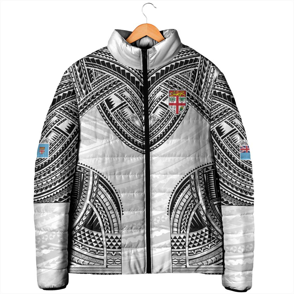 Flying Fijians Pacific Fiji Rugby Custom Padded Jacket Polynesian Pattern - Polynesian Pride
