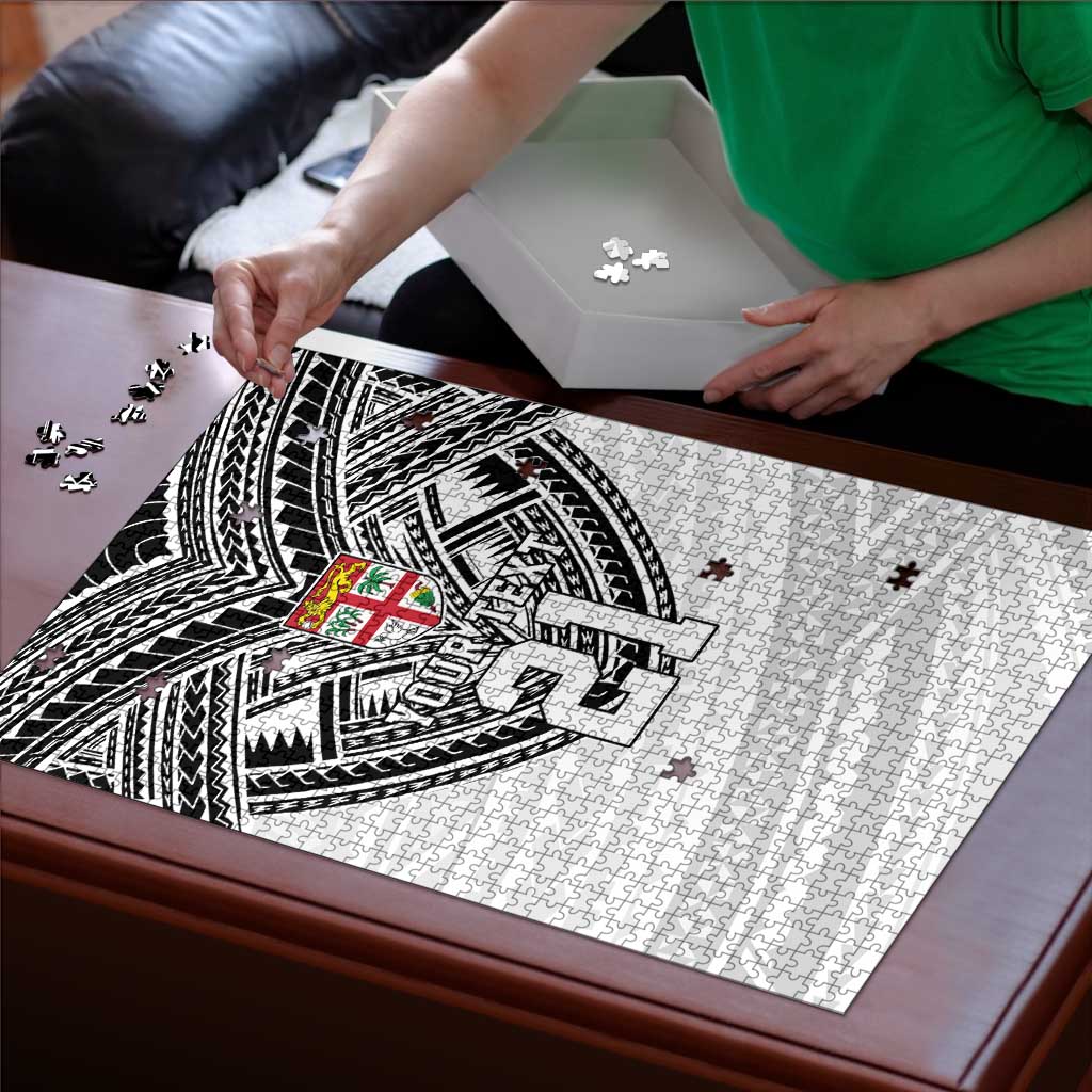 Flying Fijians Pacific Fiji Rugby Custom Puzzle Polynesian Pattern - Polynesian Pride