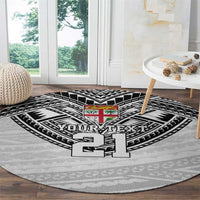 Flying Fijians Pacific Fiji Rugby Custom Round Carpet Polynesian Pattern