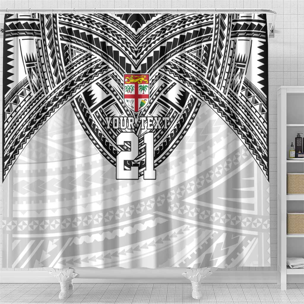Flying Fijians Pacific Fiji Rugby Custom Shower Curtain Polynesian Pattern