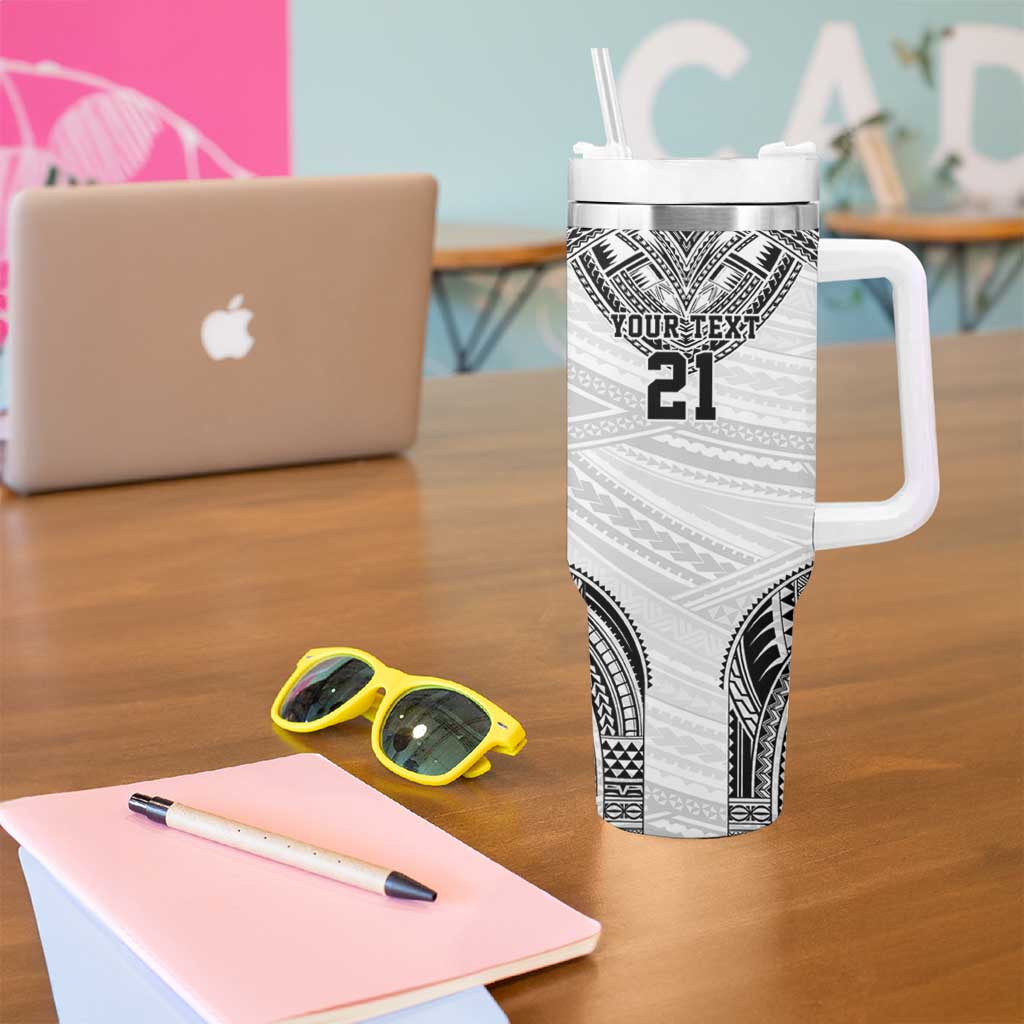Flying Fijians Pacific Fiji Rugby Custom Tumbler With Handle Polynesian Pattern